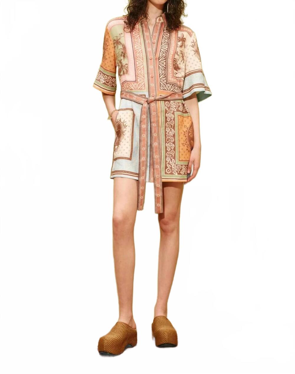 NEW ALEMAIS alberta mini dress in neutrals